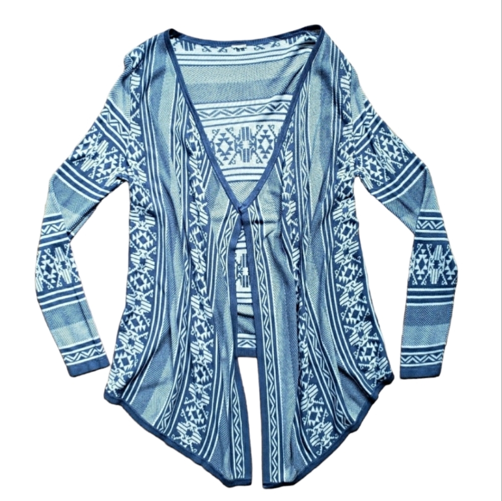 Open front angled hem cardigan